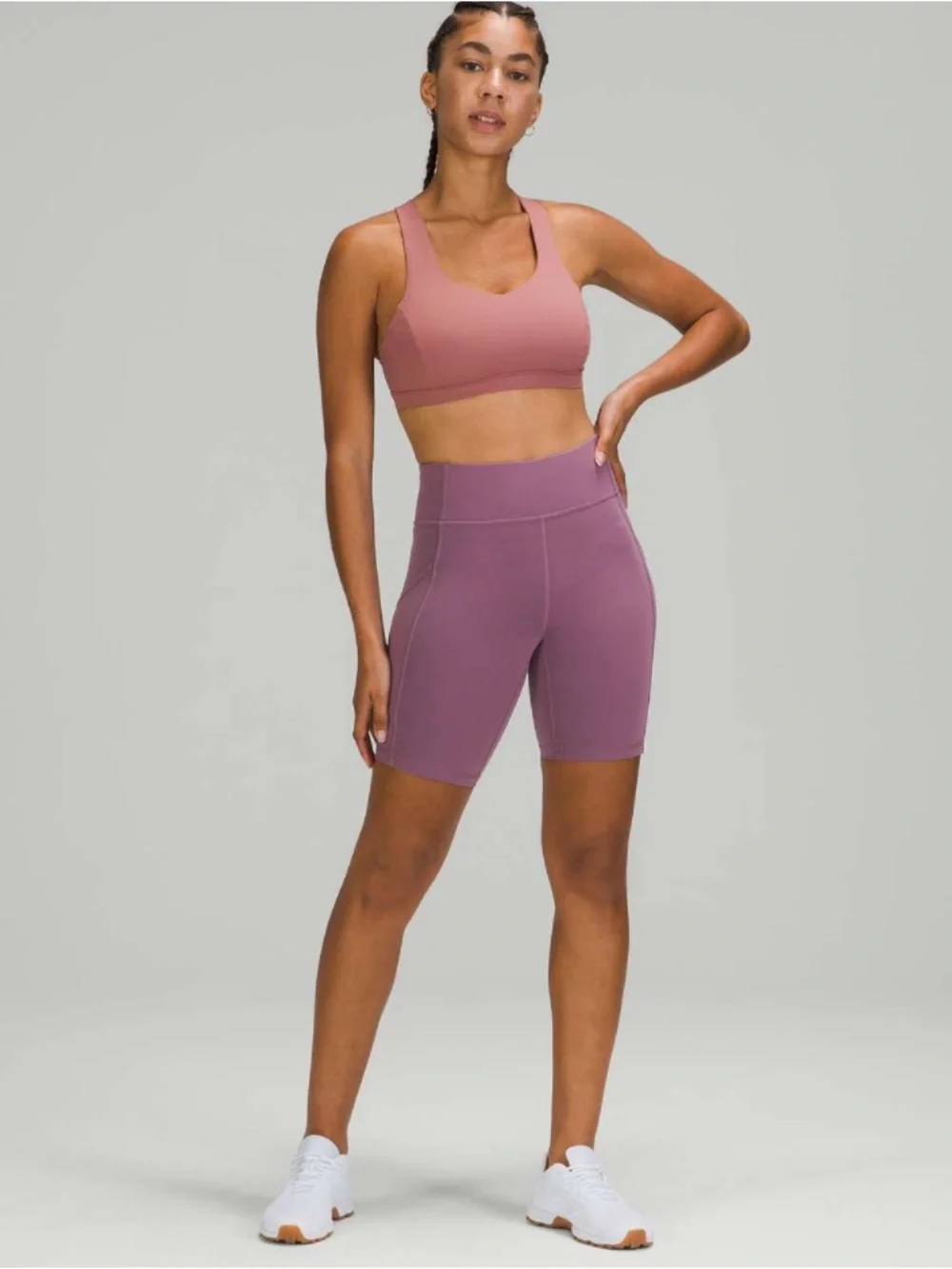 Lululemon Invigorate High-Rise Mauve Bike Shorts - Size 6